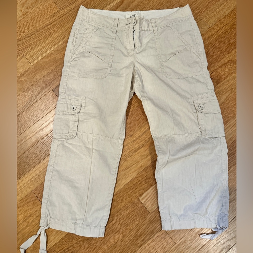 Loft tan capri pants